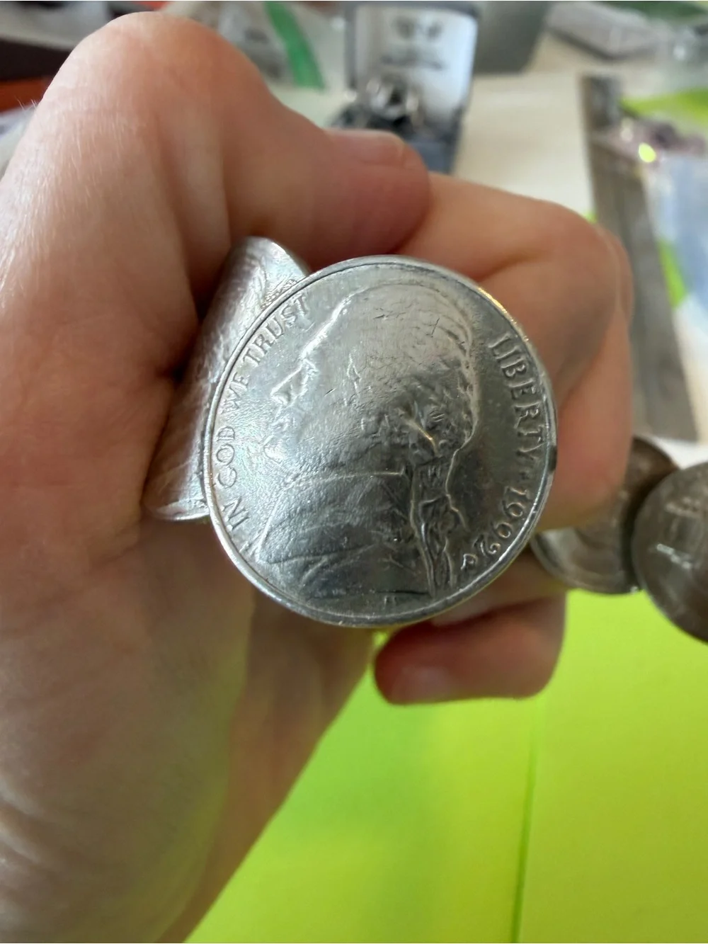 Artisan Vintage Jefferson 9 Nickels Cuff Bracelet